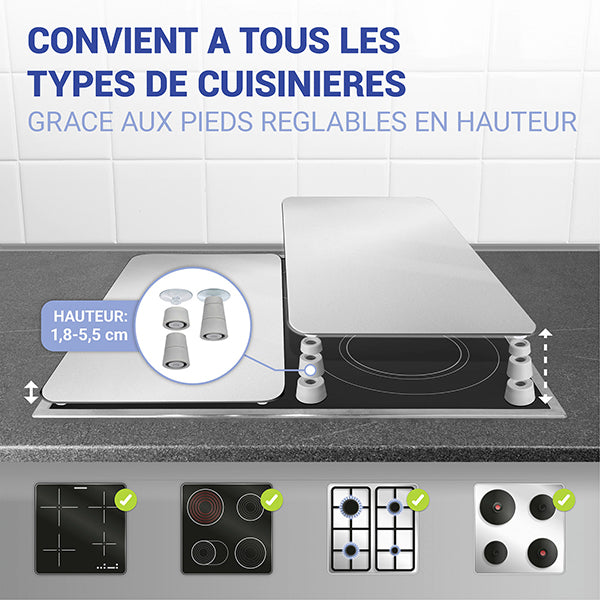 Set de 2 couvres plaques argent 30 x 52 cm Wenko by Maximex - Mathon - 3