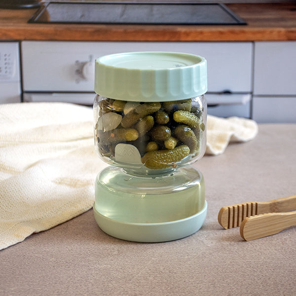 Bocal à cornichons en verre avec séparateur silicone 750 ml Pebbly - Mathon - 2