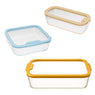 Set 3 boîtes en verre avec couvercles 560, 1370 et 3850 ml compatibles micro-ondes Pebbly - Mathon - 1