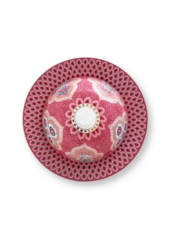 Beurrier rond Flower Festival Framboise 17x8cm Pip Studio - Mathon - 3