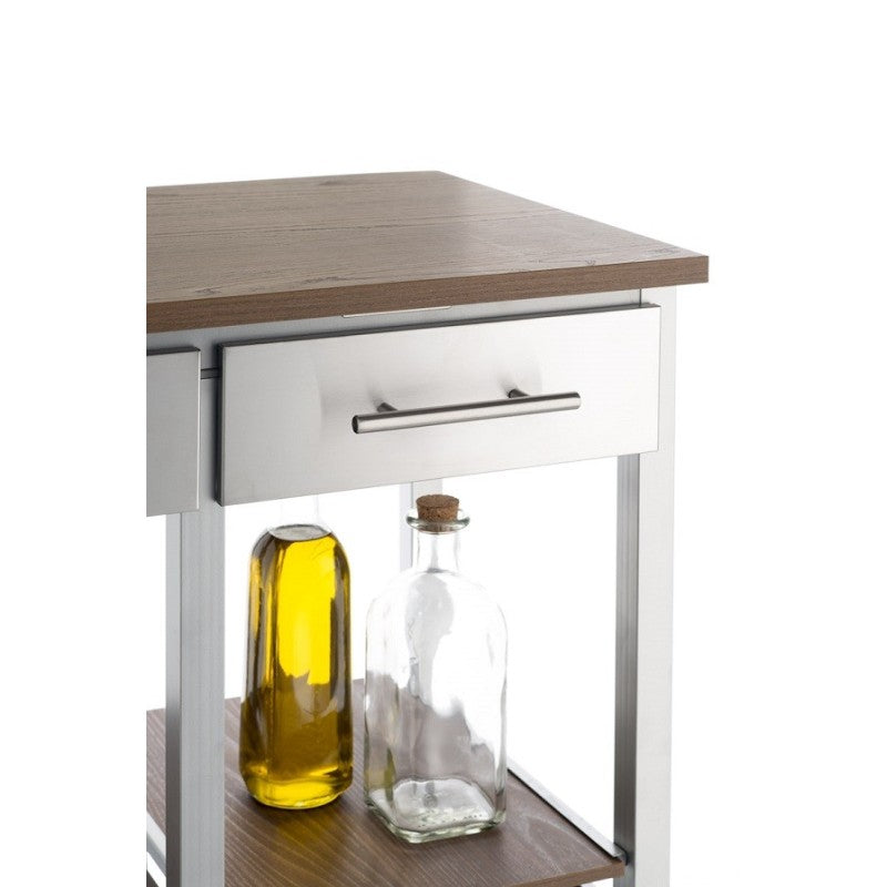 Grande desserte de cuisine, série onda aluminium double Don Hierro - Mathon - 5