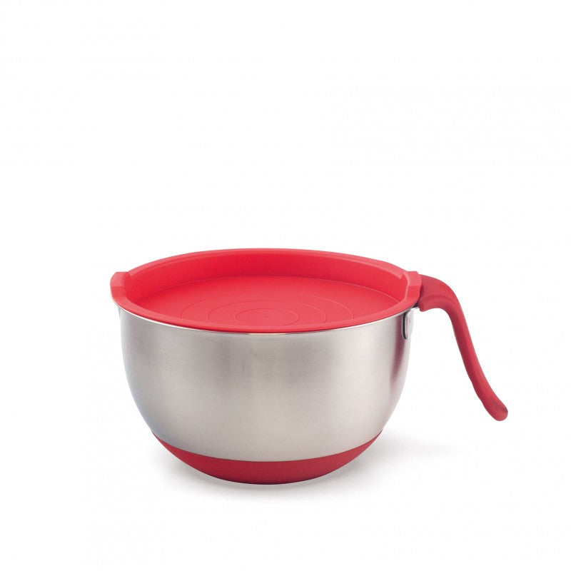 Lot de 2 saladiers avec poignées, socle antidérapant et couvercle Plastorex - Mathon