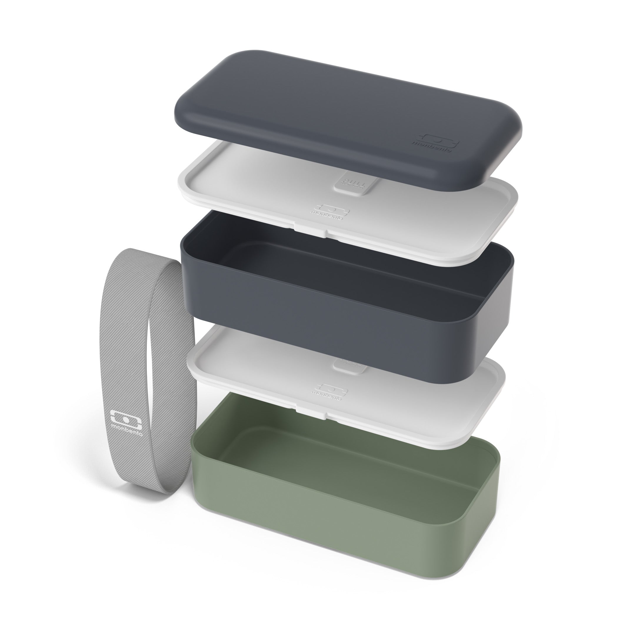 Lunch box 2 compartiments Original 1L Made in France bleu Natural / vert Natural Monbento - Mathon - 2