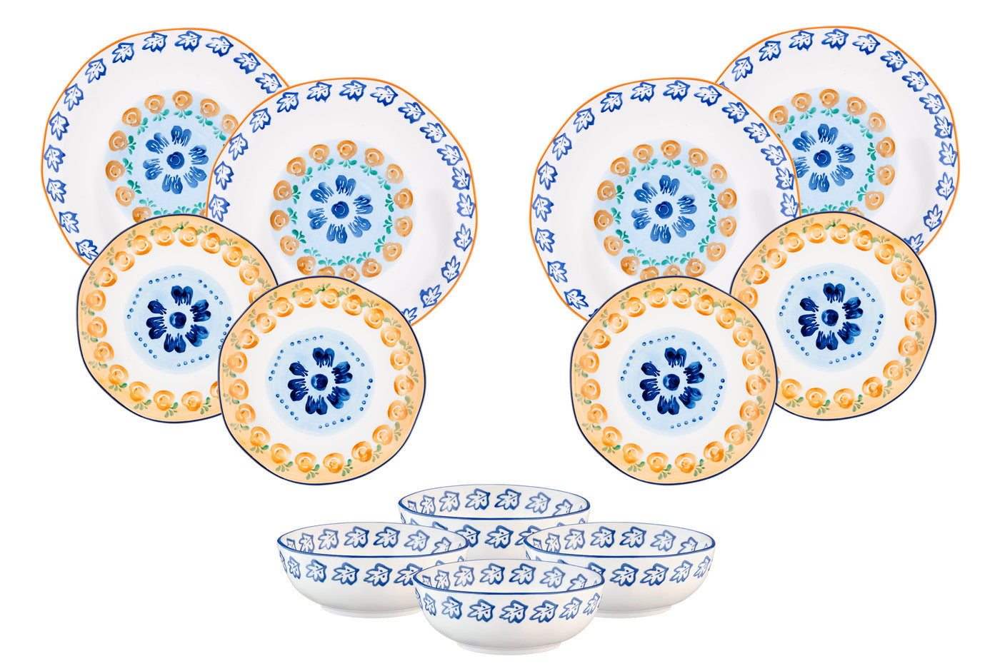 Lot de 12 set les essentiels en porcelaine de haute qualité (grade a), peinte à la main blanc D27.5 Björn - Mathon - 1