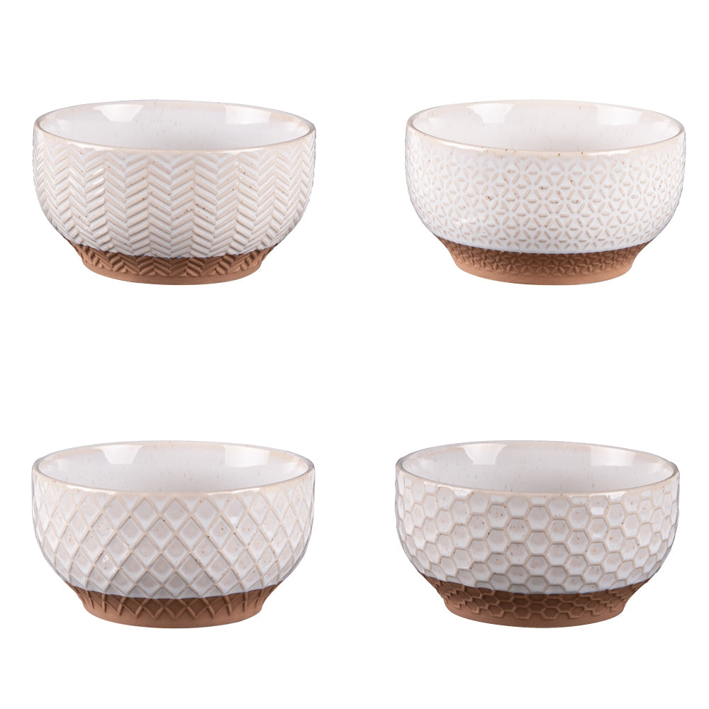 Coffret de 4 coupelles Jaspe 12 cm beige Table passion - Mathon - 1