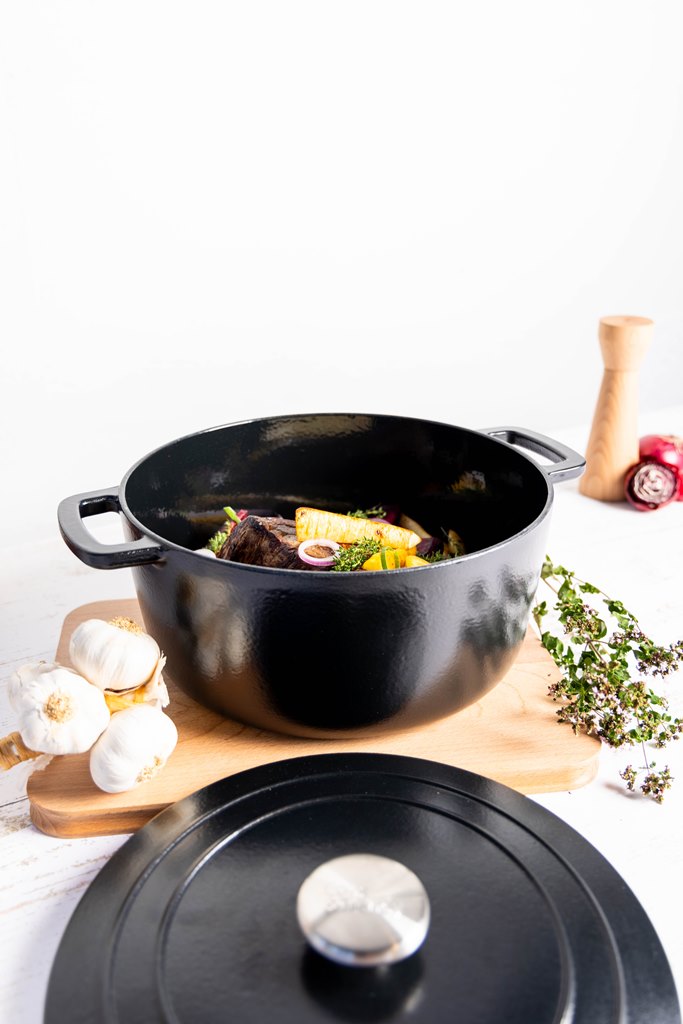 Cocotte en Fonte émaillée, FONTESTIC, Noir, D28 cm Cosy & Trendy - Mathon - 4