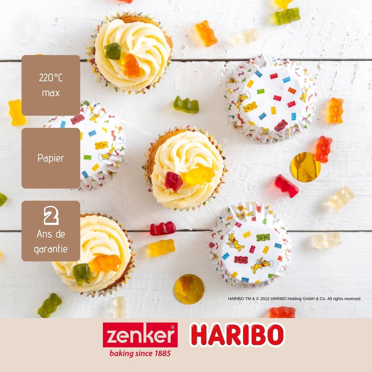 Lot de 50 moules à muffins en papier 6 cm Zenker Haribo Zenker - Mathon - 4