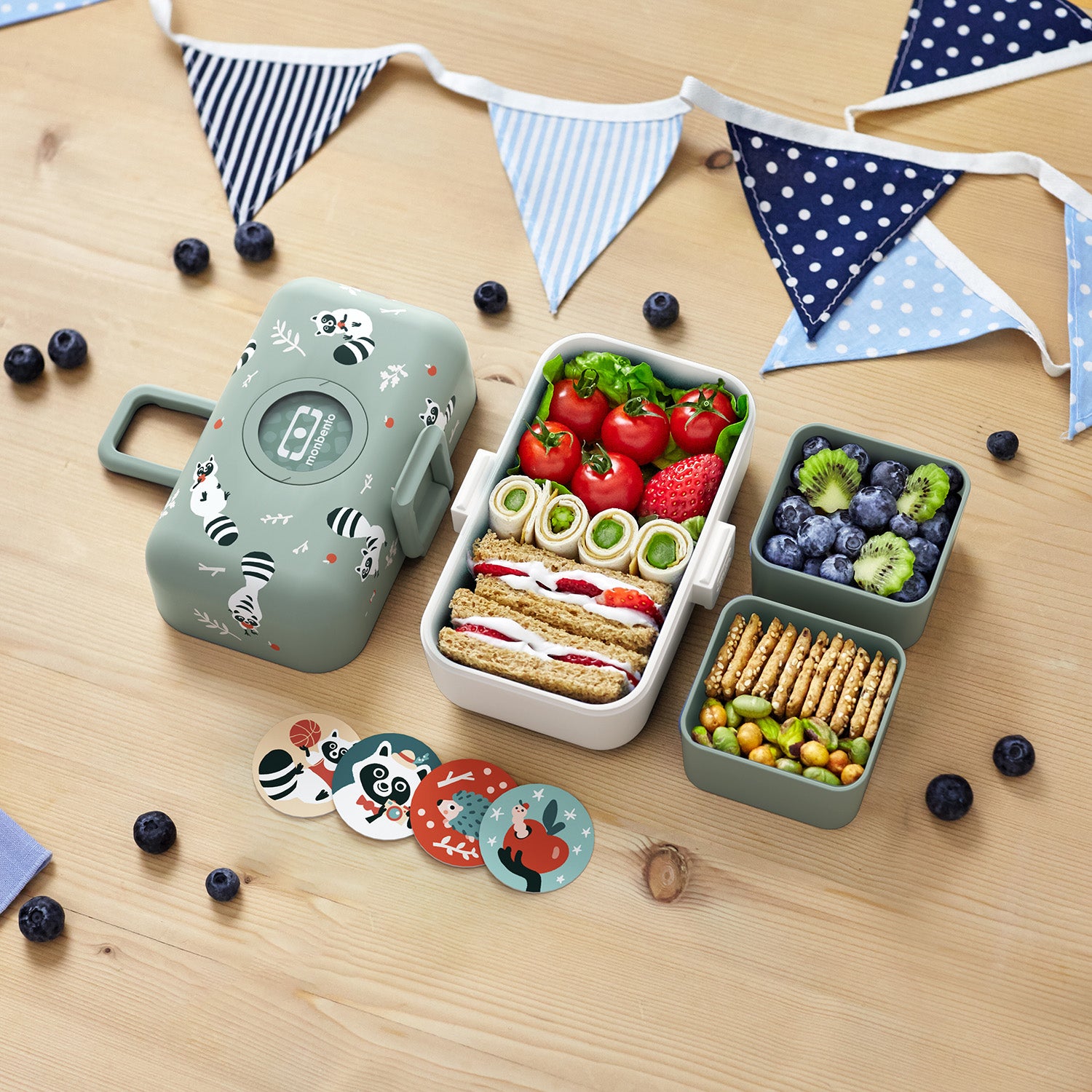 Lunch box à compartiments pour enfant Tresor 800ml Vert Raton Laveur Monbento - Mathon - 6