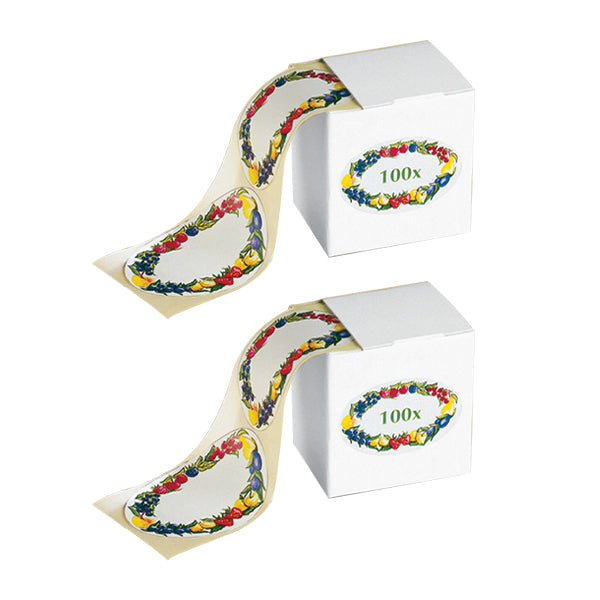 Lot 200 étiquettes décor fruits Wenko by Maximex - Mathon - 1