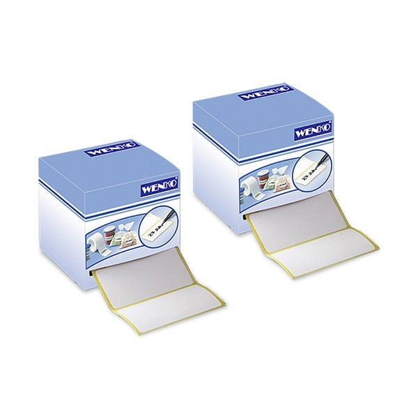 Lot de 2 x 500 étiquettes adhésives blanches Wenko by Maximex - Mathon - 1