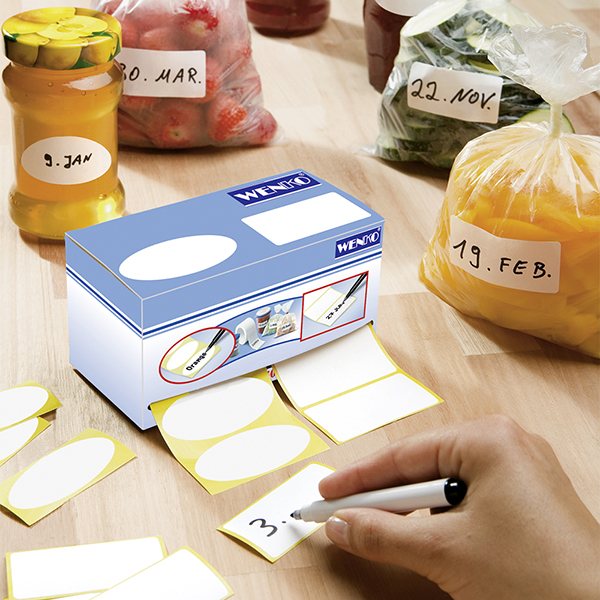 Lot de 2 x 500 étiquettes adhésives blanches Wenko by Maximex - Mathon - 2