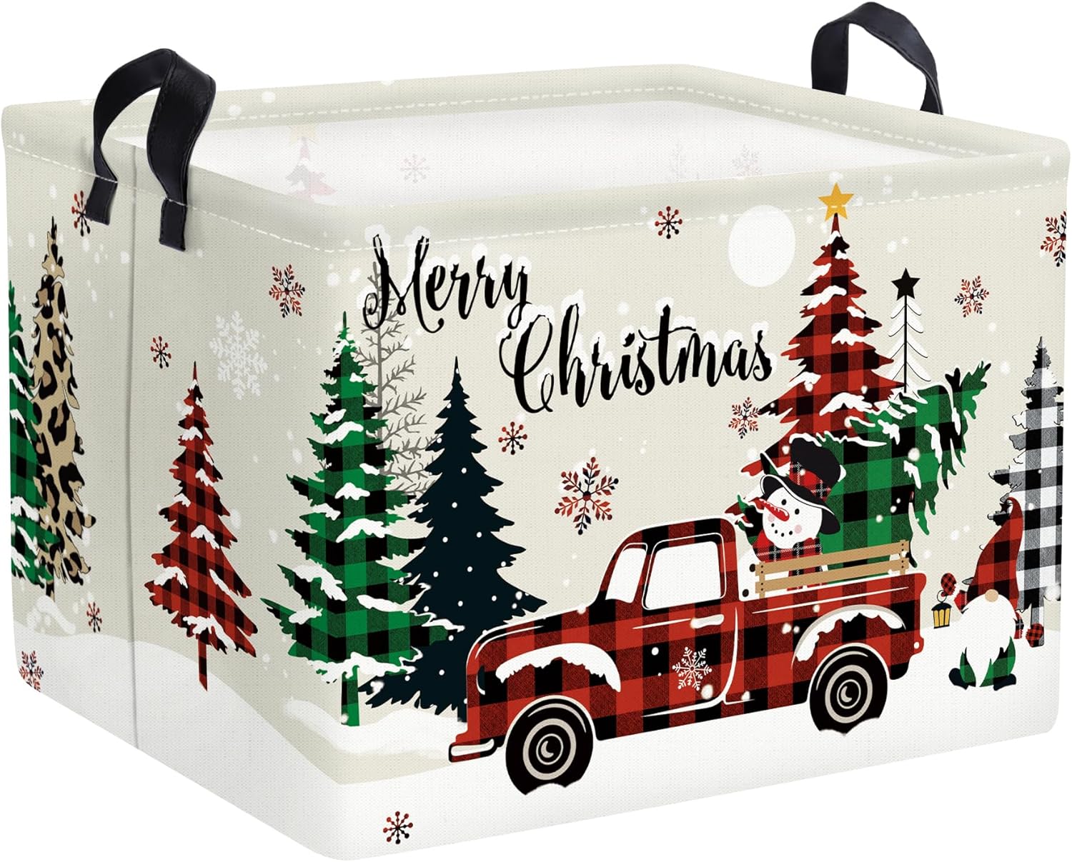 Caisse Rangement Arbre Carreaux 40x30x30 cm Vendos85 - Mathon