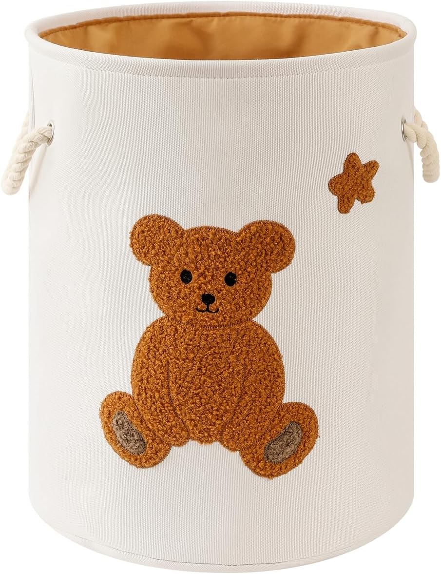 Panier à linge enfant pliable 42 L avec ours 3D Vendos85 - Mathon