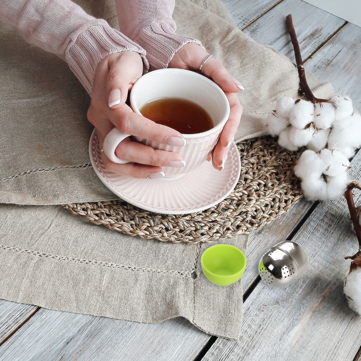 Lot de 2 boules à thé en acier inoxydable avec support  Petit Déjeuner Fackelmann - Mathon - 2