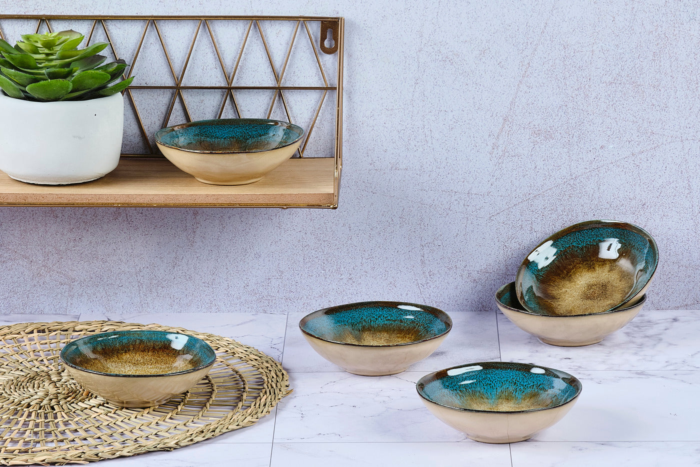 Lot de 6 petits bols en grès marron D11.5 Björn - Mathon - 2