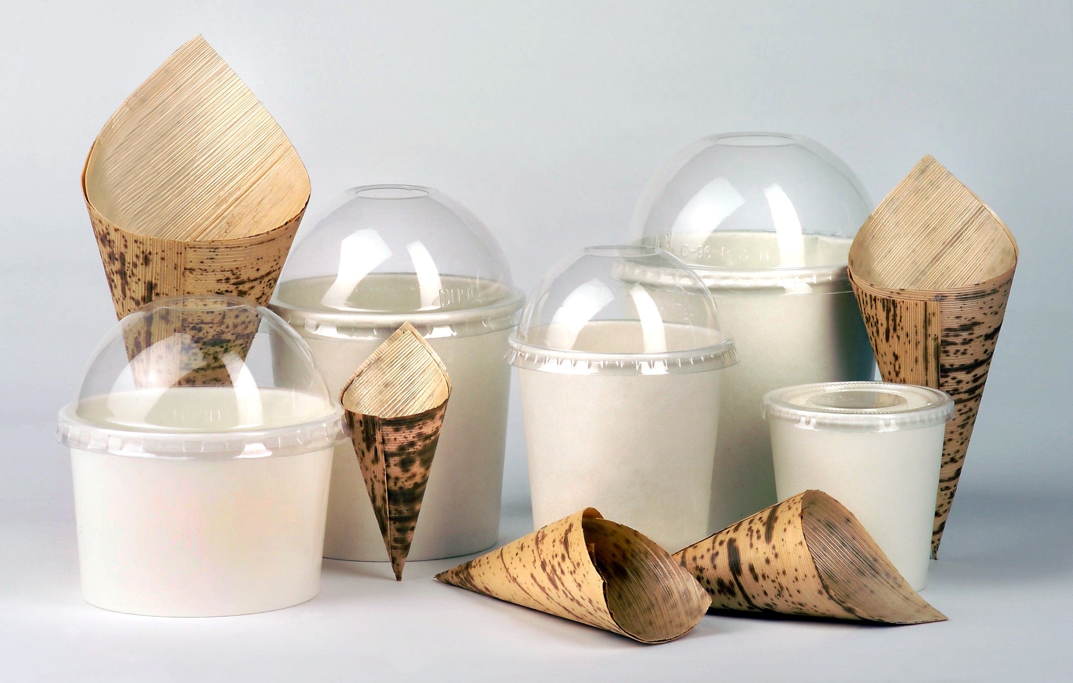 100Pcs - Cône en feuille de bambou   H170mm 147ml FirstPack - Mathon - 4