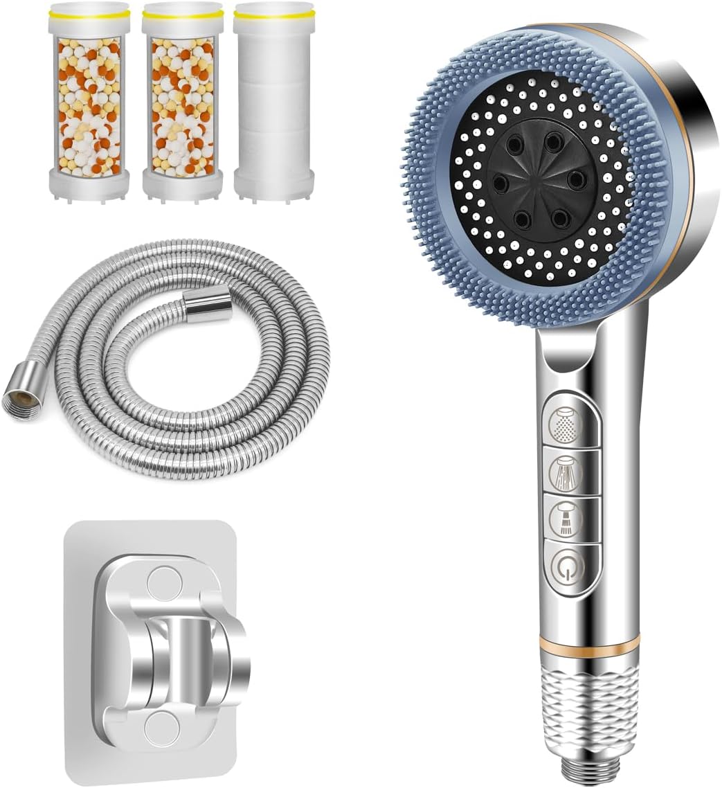 Douchette oblongue argentée 4 modes avec filtre Vendos85 - Mathon