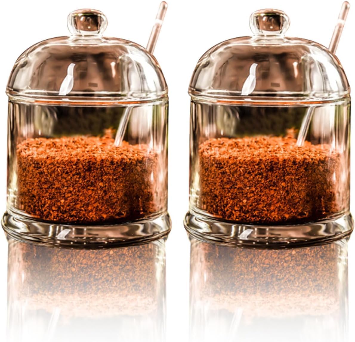 Sucrier en verre 270 ml avec couvercle et cuillère Vendos85 - Mathon