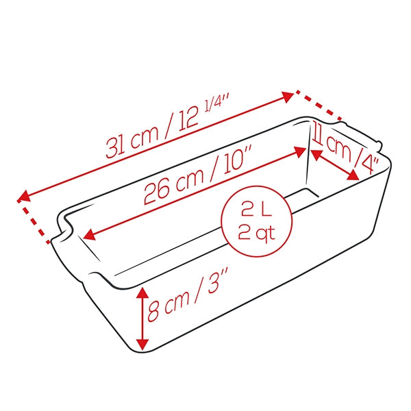 Moule à cake céramique Appolia rouge 31 cm Peugeot - Mathon - 2