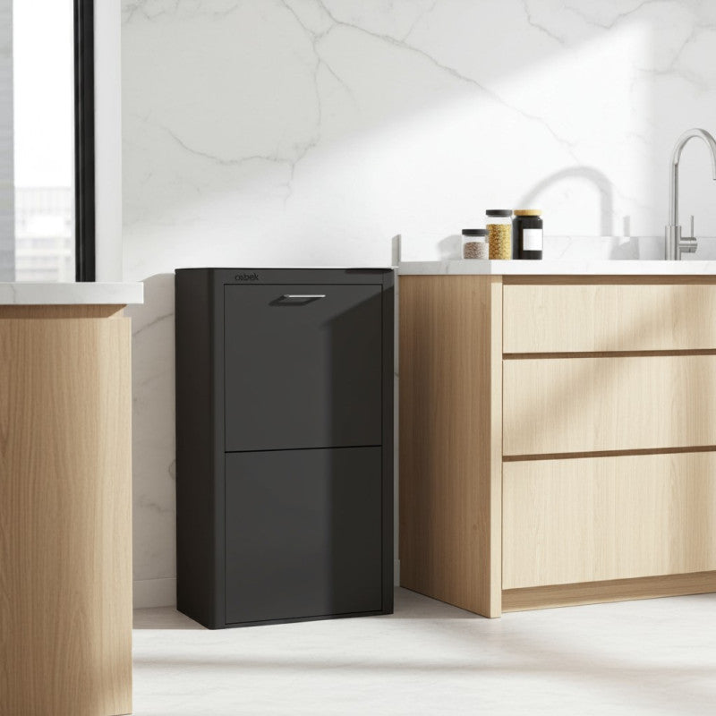 Poubelle cuisine de tri sélectif CUBEK, 4 compartiments de 20 litres, Noir Don Hierro - Mathon - 5