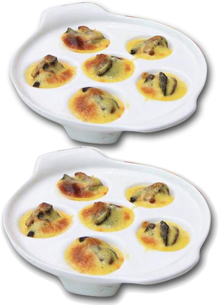 Plat à escargots en porcelaine blanche 6 compartiments Vendos85 - Mathon