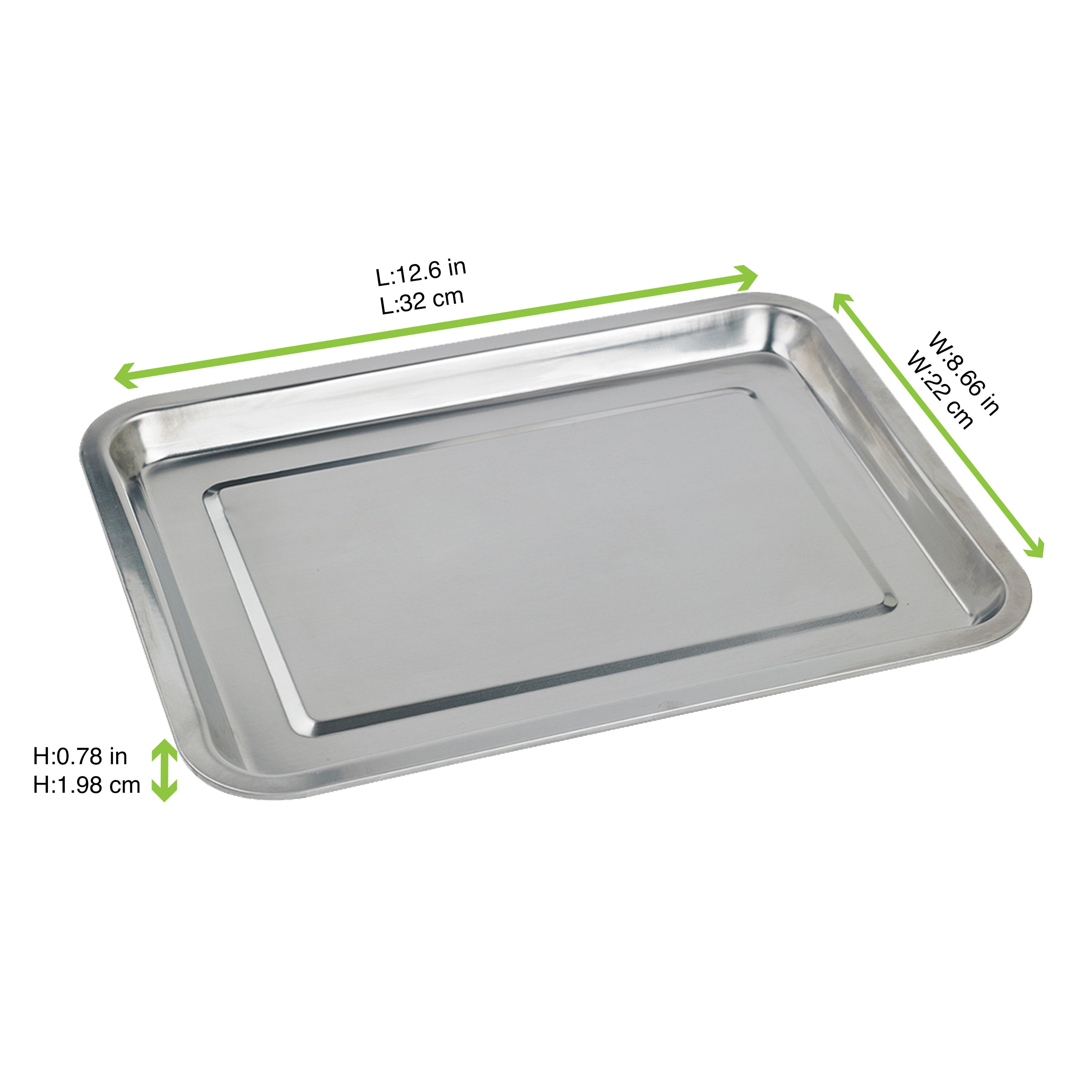 25Pcs - Plateau de service NoxTray en acier inoxydable  320x220x20mm FirstPack - Mathon