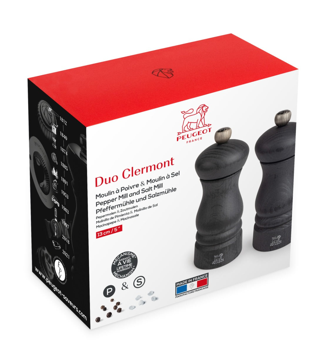 Clermont Duo de moulins à poivre et à sel graphite 13 cm Clermont Peugeot - Mathon - 6