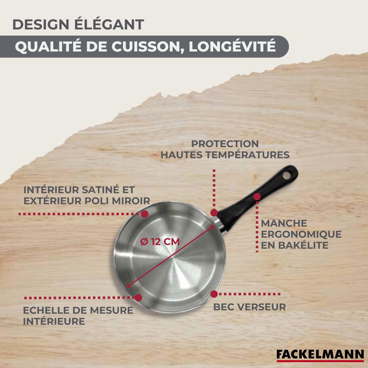 Casserole en inox 12 cm  Geneva Fackelmann - Mathon - 6