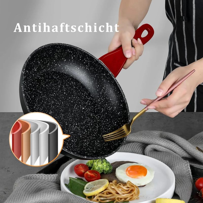 Ensemble de cuisine 10 pièces induction Rouge Métallique Royalty Line RLFD10M-RED Royalty Line - Mathon - 2