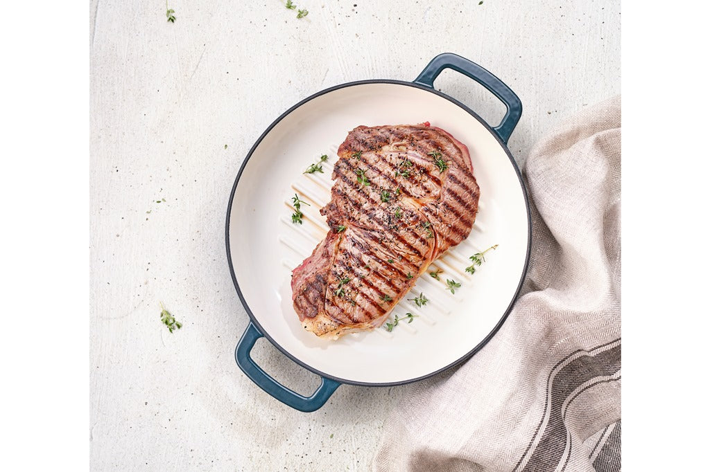 Plat à Grill en Fonte, FONTESTIC, Bleu Canard, D28 cm Cosy & Trendy - Mathon - 2