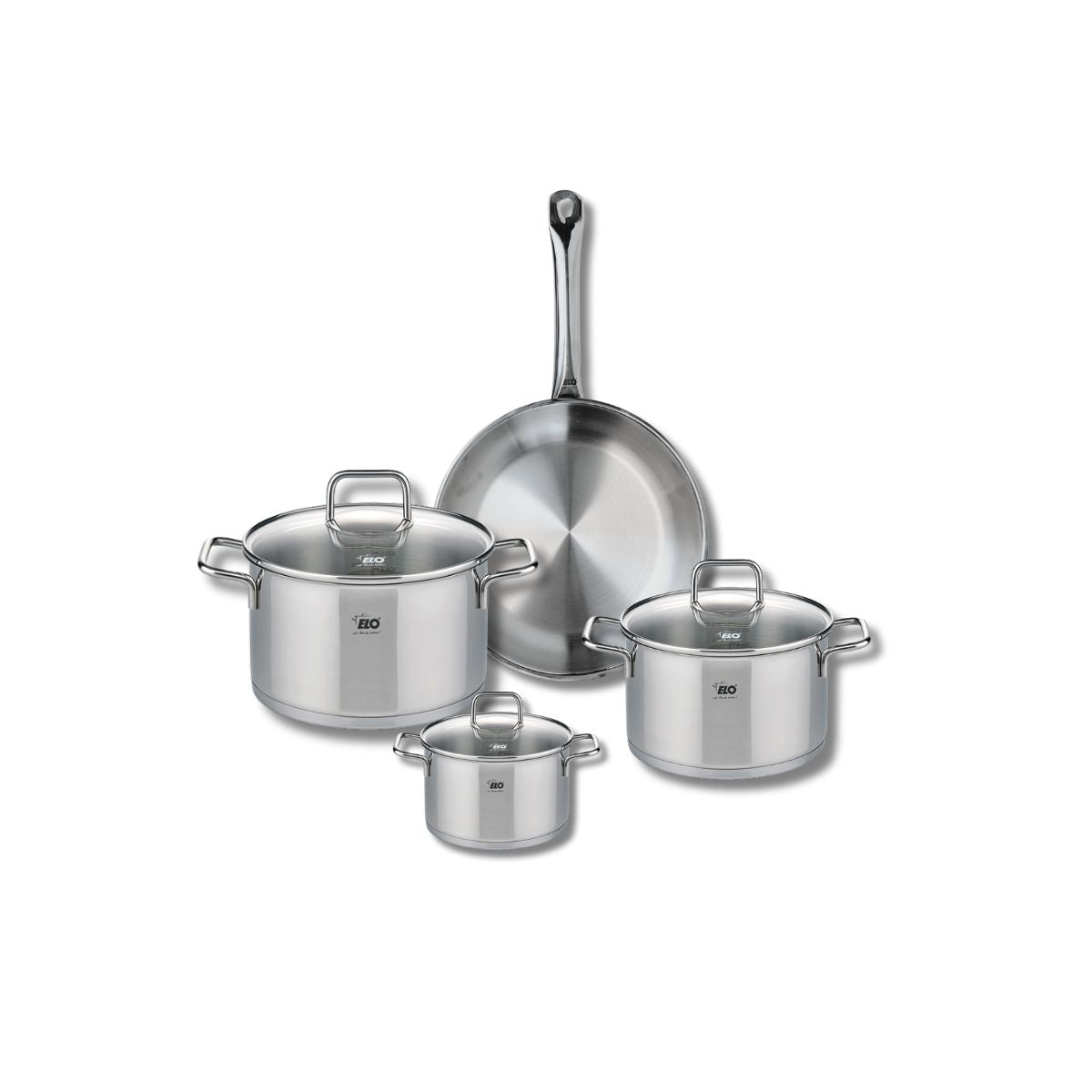 Ensemble de 1 Poêle de cuisson 24 cm et 3 faitouts 12, 16 et 20 cm  Profi Citrin Elo - Mathon - 1