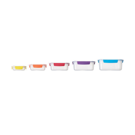 Set de 5 boites de conservation Nest Lock multicolores avec couvercles Joseph Joseph - Mathon - 2