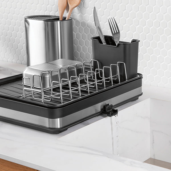 Lot égouttoir extensible 51 cm et organisateur d’évier en inox Mathon - Mathon - 4