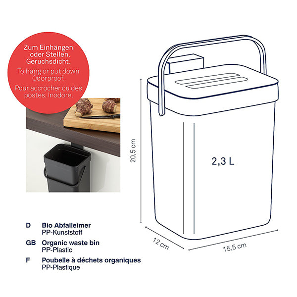 Poubelle à déchets organiques Paulo 2,3 L Kela - Mathon - 4