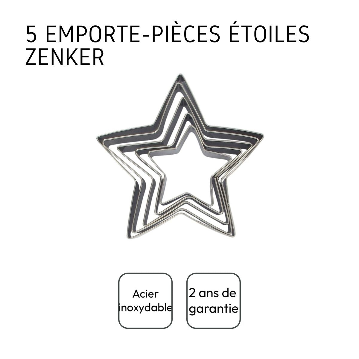 Lot de 5 emporte-pièces de Noël en forme d