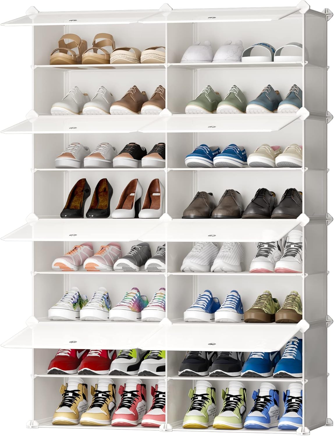 Rangement Chaussures, 2 x 8 blanc Vendos85 - Mathon