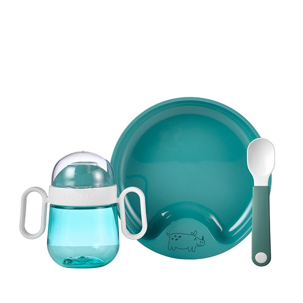 Coffret repas bébé 3 pièces turquoise Mepal - Mathon - 1