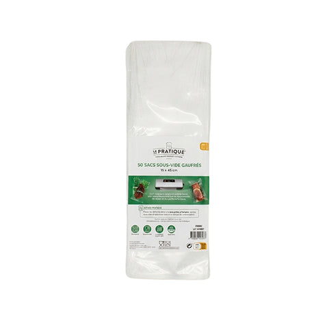 Sachet de 50 sacs sous-vide gaufrés 15 × 45 cm Le Pratique - Mathon - 1