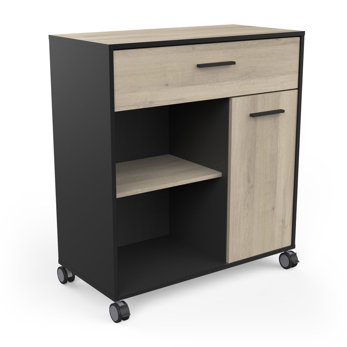 Desserte micro-ondes 1 tiroir, 1 porte et 2 niches H90,3 cm - MINT Calicosy - Mathon - 3