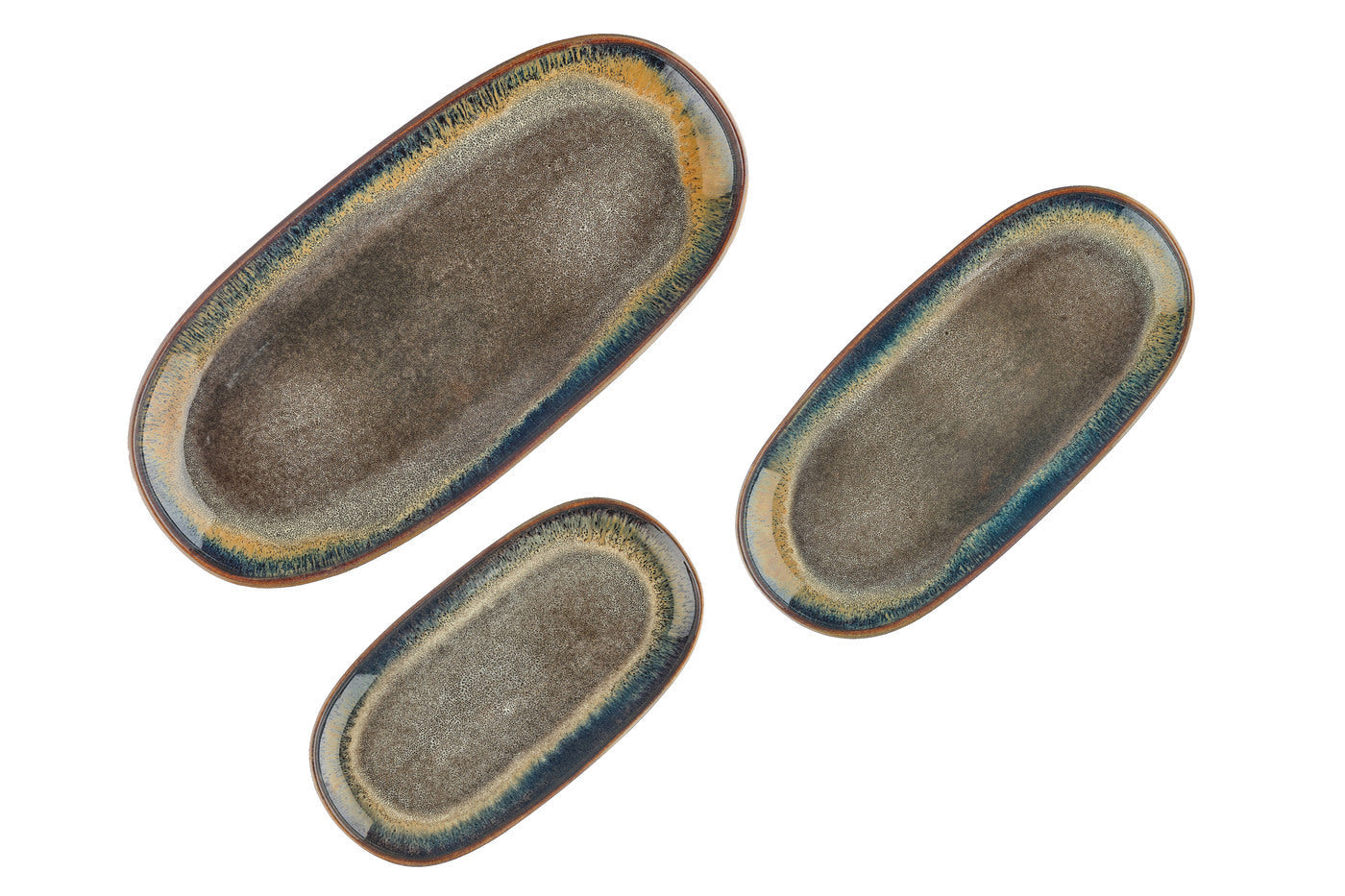 Lot de 3 plateaux & plats à four en grès marron D Björn - Mathon - 1