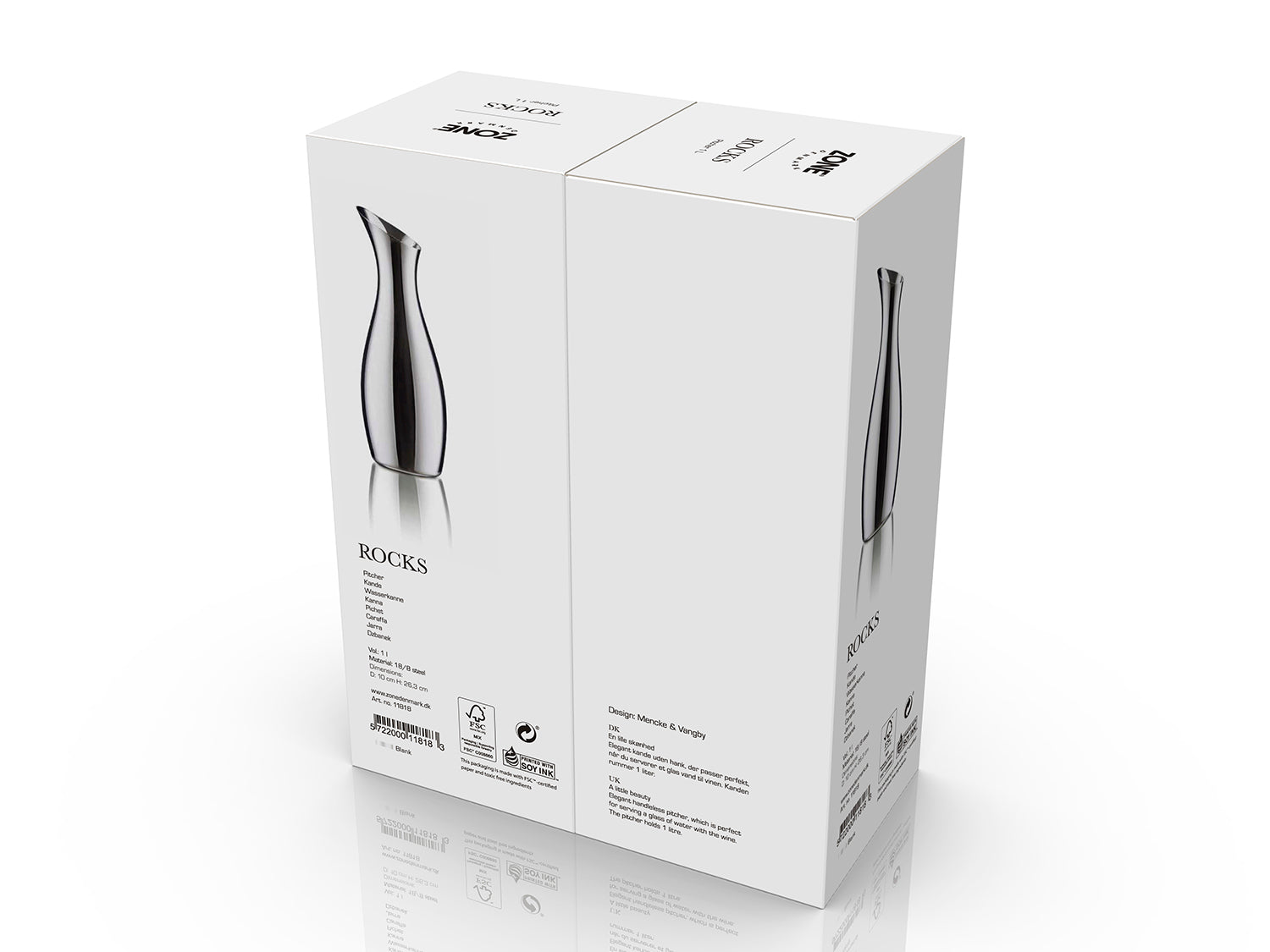 Pichet ROCKS en acier inoxydable Acier poli Zone Denmark - Mathon - 5