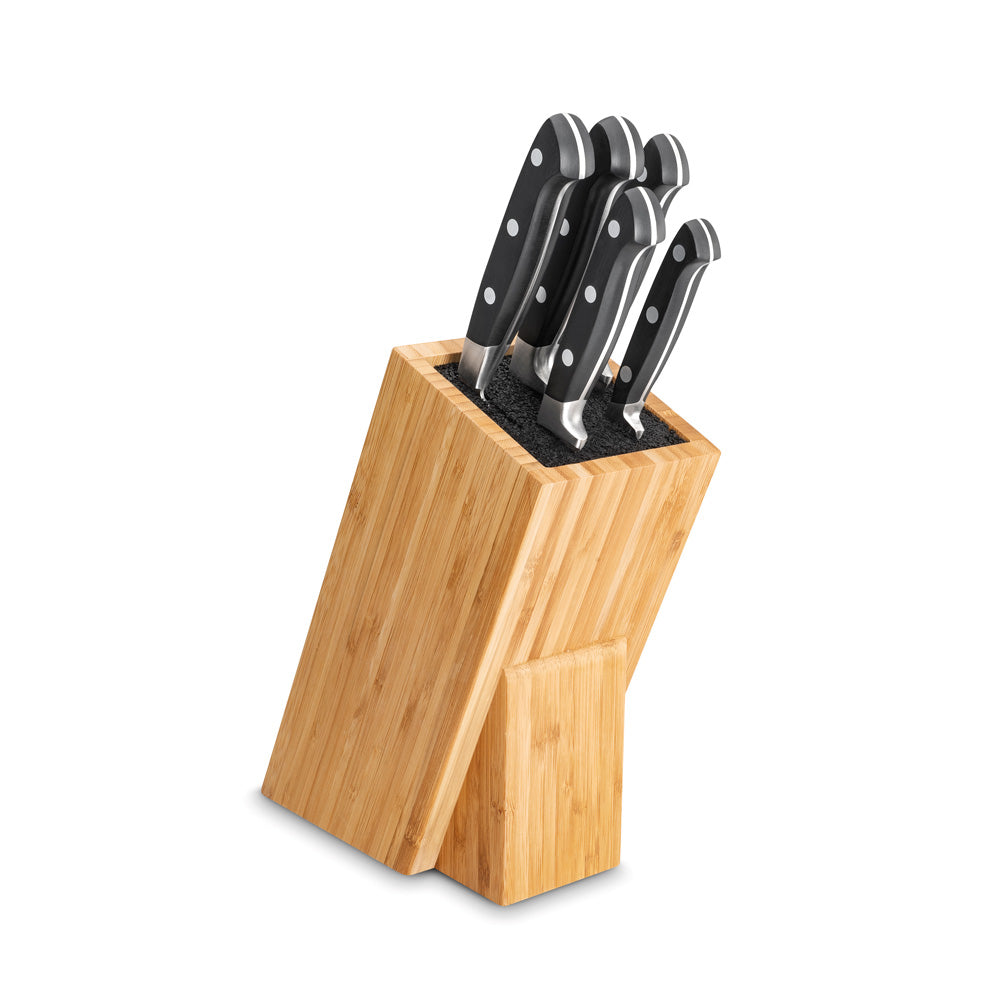 Bloc en bois de 5 couteaux forgé Georges noir Tarrerias Bonjean - Mathon - 1