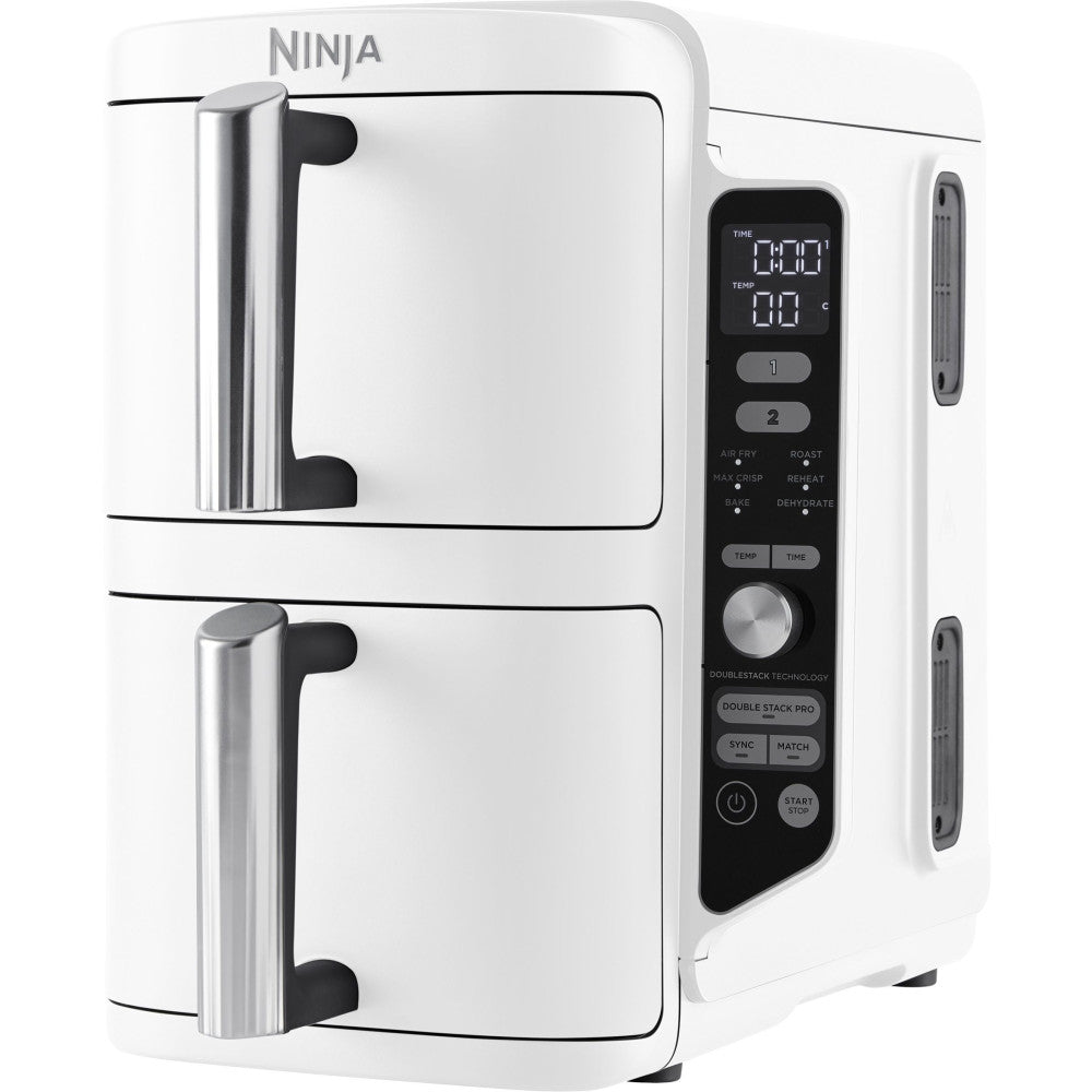 Friteuse Sans Huile Ninja - Double Stack Xl Sl400euwh - Capacité 9,5l - 6 Programmes De Cuisson - Blanc - 2470w Ninja - Mathon - 2