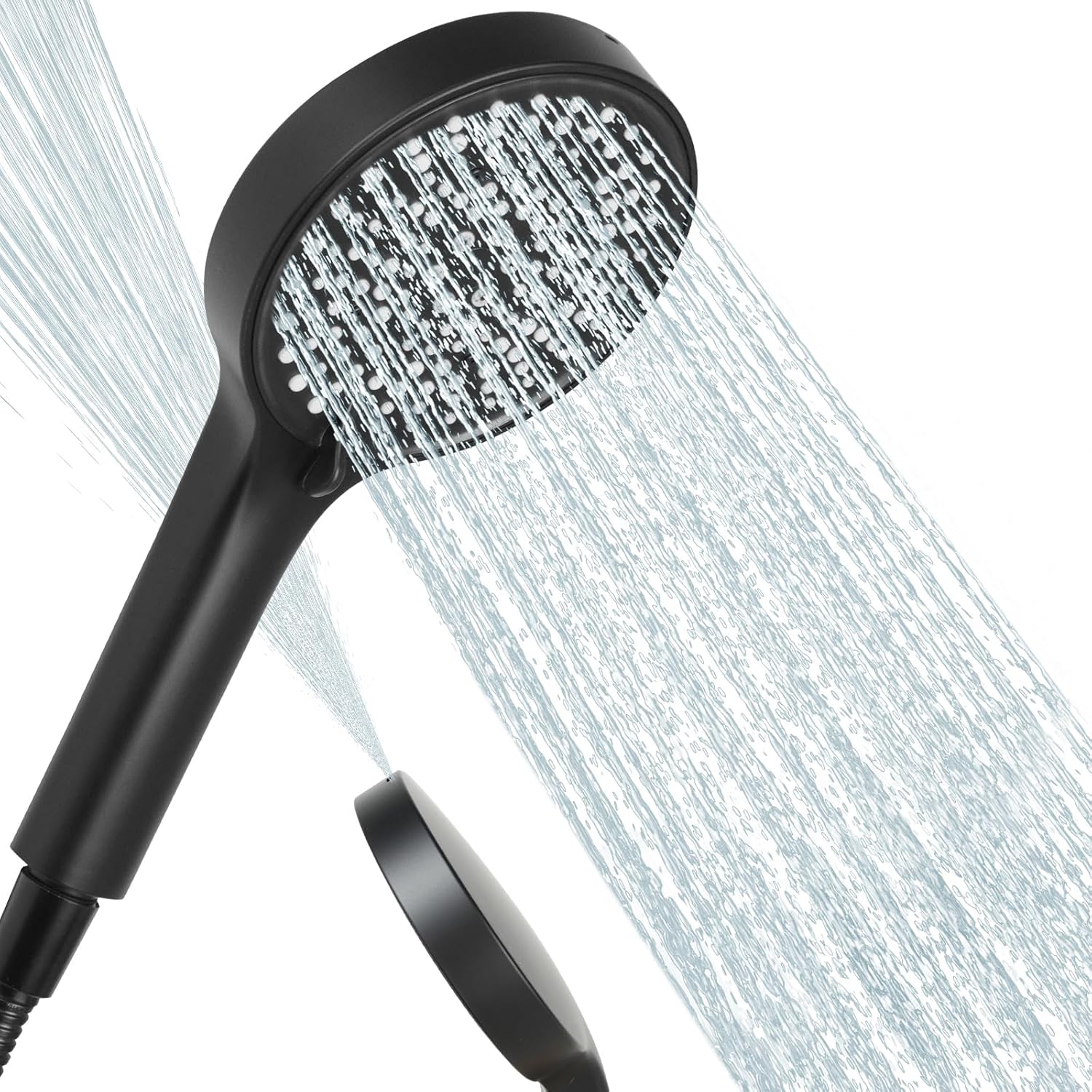 Pommeau de douche mural noir 6 jets haute pression Vendos85 - Mathon