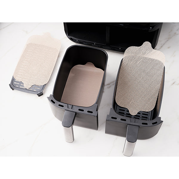 Set de feuilles de cuisson rectangulaires pour friteuses à air chaud double panier NoStik - Mathon - 1