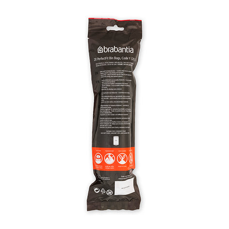 20 sacs poubelle de 20 L PerfectFit Y blancs Brabantia - Mathon - 2
