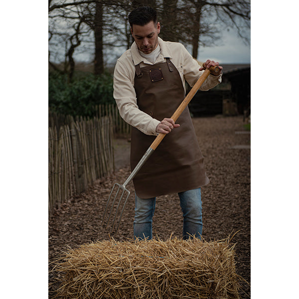 Tablier de cuisine artisanal cuir Buffalo Marron Witloft - Mathon - 3