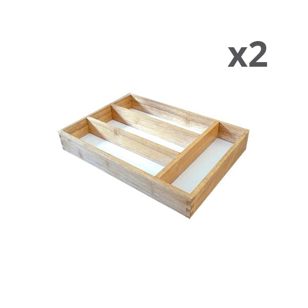 Lot de deux boites à couverts 4 compartiments - Mathon