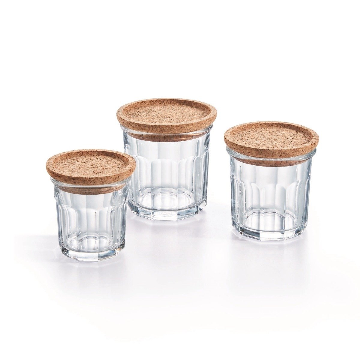 Lot de 3 pots à épices Storing box Cork - Luminarc - En verre avec bouchon liège - 42cl + 31cl + 18cl Luminarc - Mathon - 6