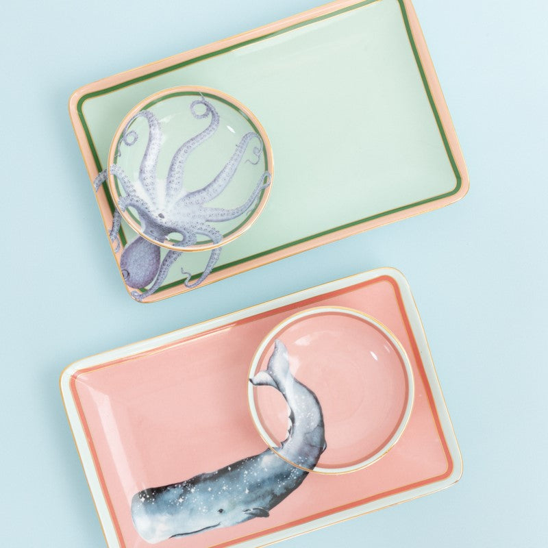 Under the sea - Coffret 2 sets à sushi (2 assiettes, 2 bols, 2 sets de baguettes) Yvonne Ellen - Mathon - 1